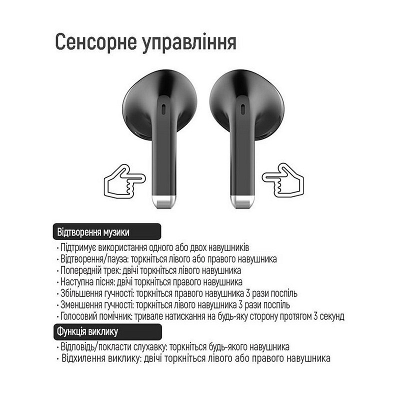 Наушники СolorWay Slim TWS-2 Earbuds Black (CW-TWS2BK)