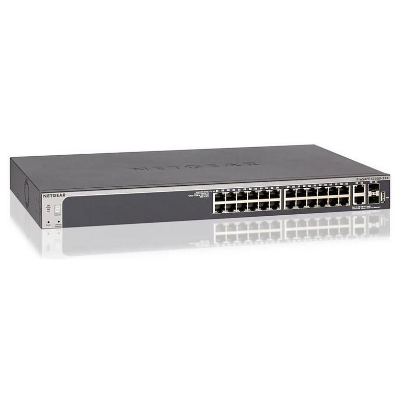 Коммутатор NETGEAR GS728TXP 24xGE PoE, 2x10GE, 2xSFP+, 195Вт, Управляемый L2
