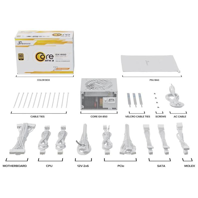 Блок питания Seasonic CORE GX-850-ATX31 850W white