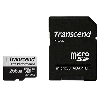 Карта пам'яті Transcend 256 GB microSDXC UHS-I U3 V30 A2 340S + SD Adapter TS256GUSD340S