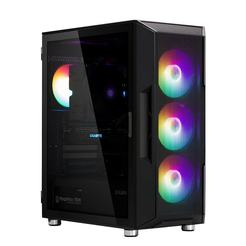 Корпус Zalman I3 Neo, без БЖ, 1xUSB3.0, 2xUSB2.0, 4x120mm RGB, TG Side Panel, ATX, чорний