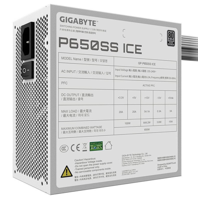 Блок питания Gigabyte 650W GP-P650SS ICE
