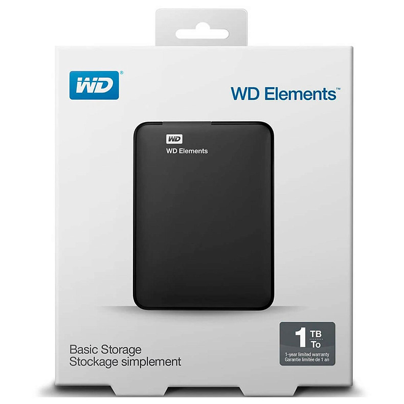 Жорсткий диск WD Elements 1.0Tb Black (WDBUZG0010BBK-WESN)