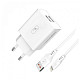 Зарядное устройство SkyDolphin SC30L (2USB, 2.1A) White (MZP-000112) + кабель Lightning