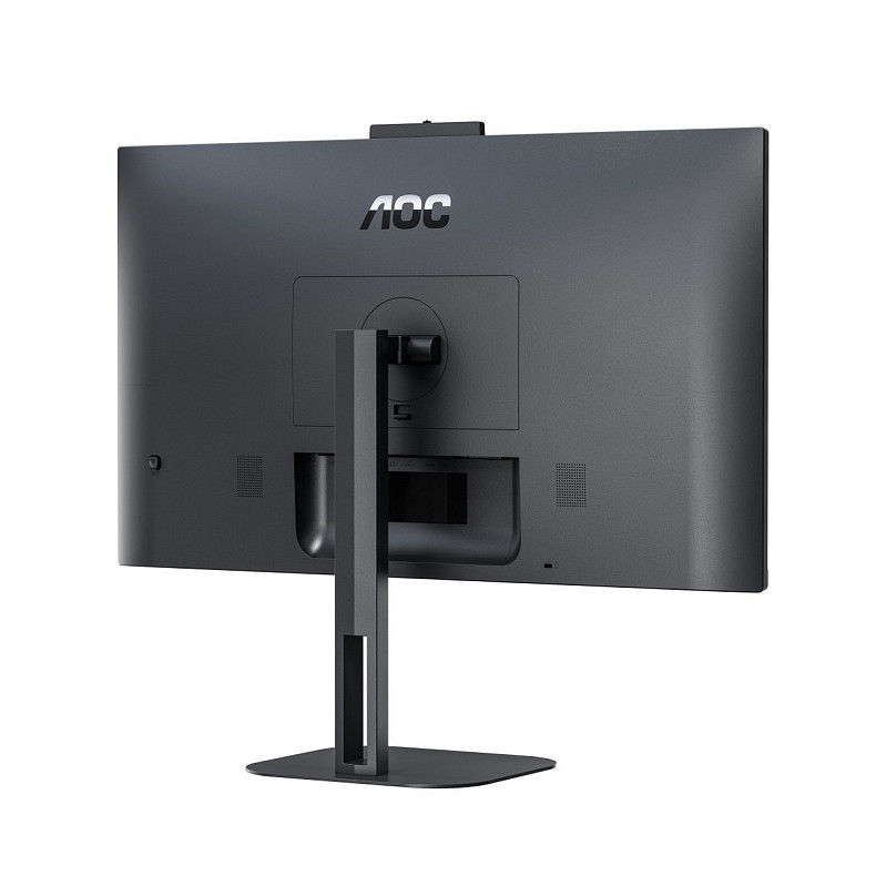 TFT 27" AOC Q27V5CW/BK, QHD, IPS, 75Гц, 1 мс, HDMI, DP, USB-C, USB-hub, HAS, Pivot, webcam, колонки