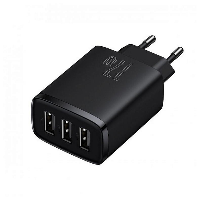 Сетевое зарядное устройство Baseus Compact 17W (3 USB) Black (CCXJ020101)