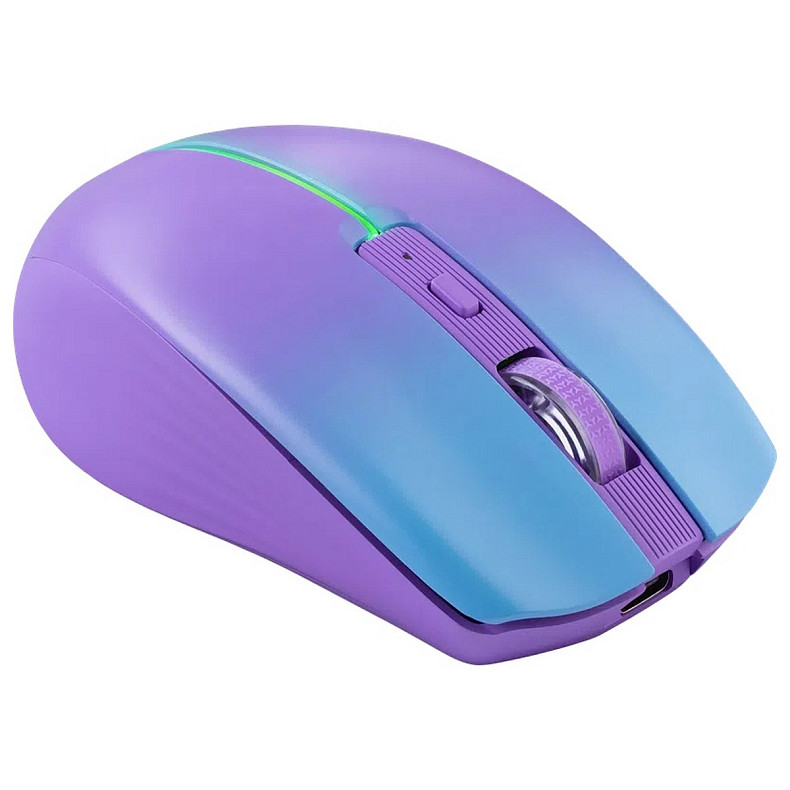 Мышка Defender Mystery MM-301, беспроводная Bluetooth+2.4G, 1600 dpi., 4кн., 500mAh, LED, фиолетовая