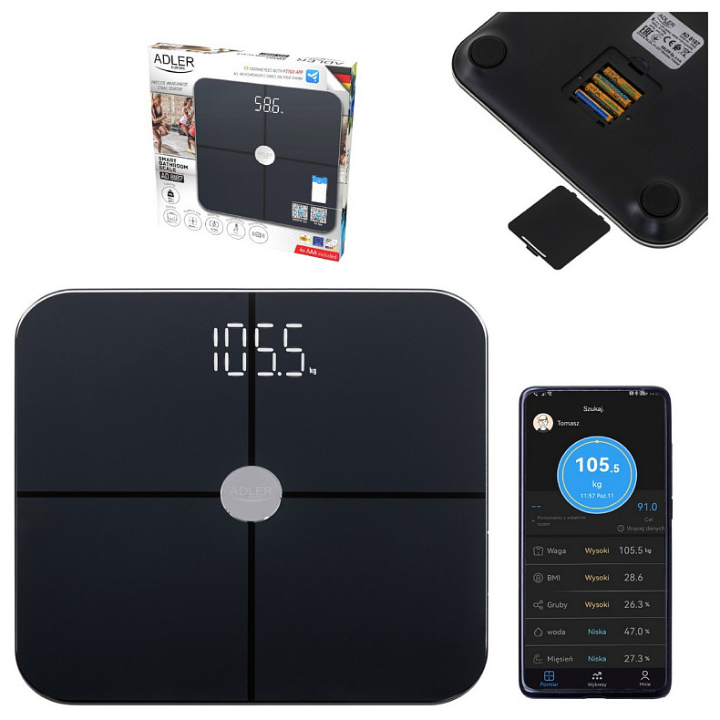 Ваги напольні Adler AD 8187 black