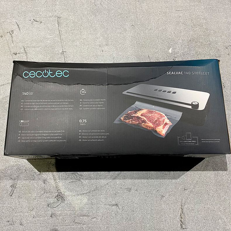Вакуумний пакувальник CECOTEC SealVac 140 SteelCut - Пошкоджена упаковка