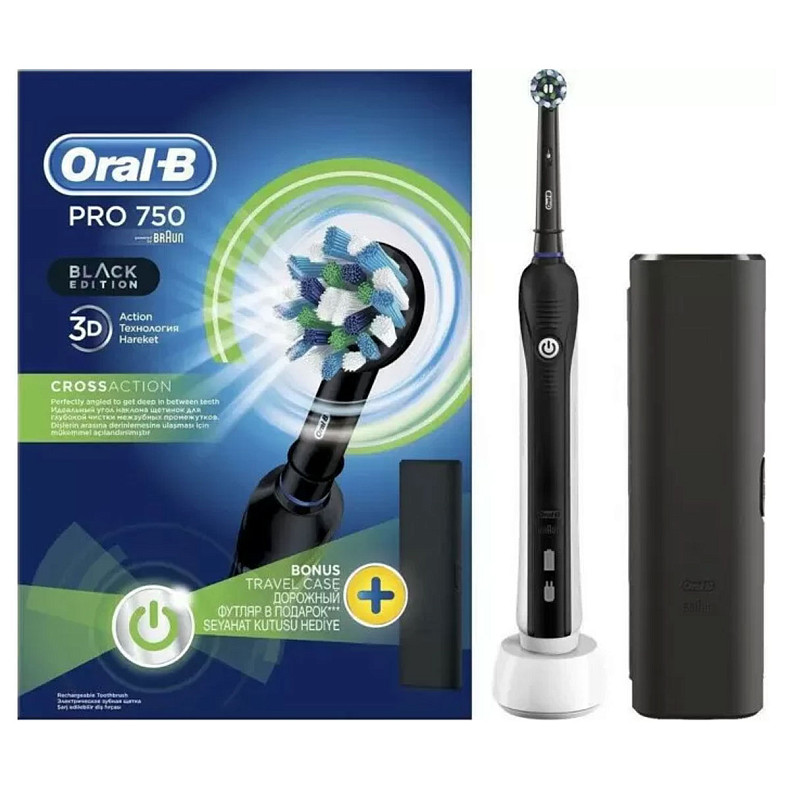 Зубна щітка Braun Oral-B PRO 750 D16 CrossAction Black (D16.513.1UX Black)