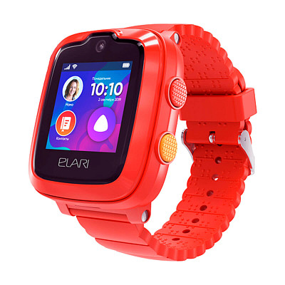 Дитячий смарт-годинник Elari KidPhone 4G Red з GPS-трекером та відеодзвінками (KP-4GR) - ПУ