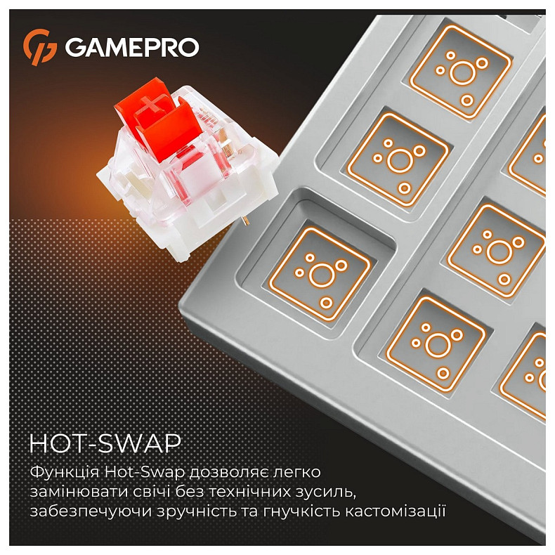 Клавиатура GamePro Genesis Metallic MK144G Outemu Red Swithes USB Gray