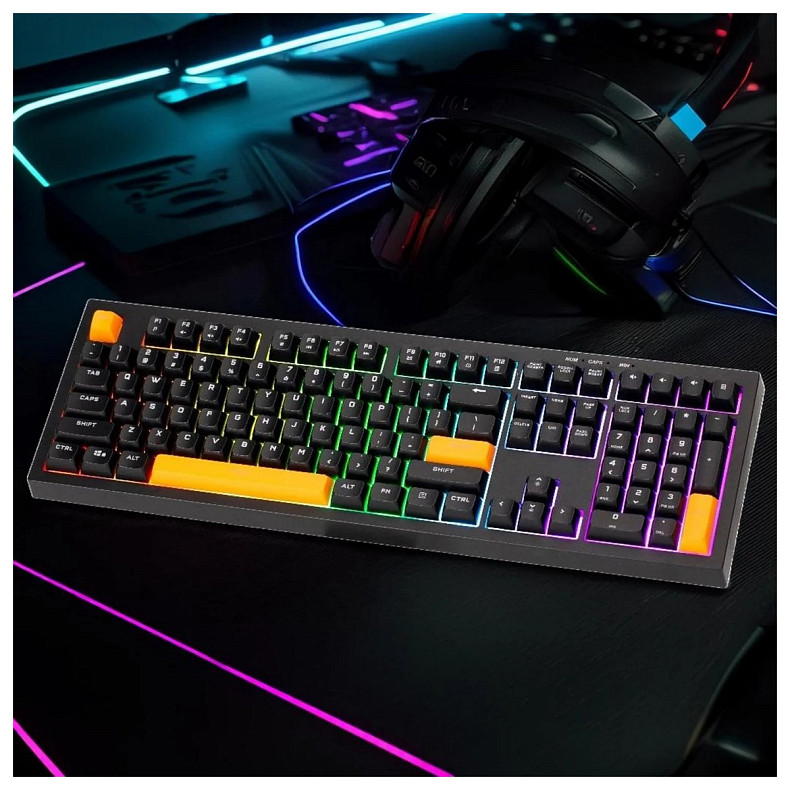 Клавіатура XTRIKE ME KB-512 UA 108кл. Silent switch LED підсвітка, USB, чорна
