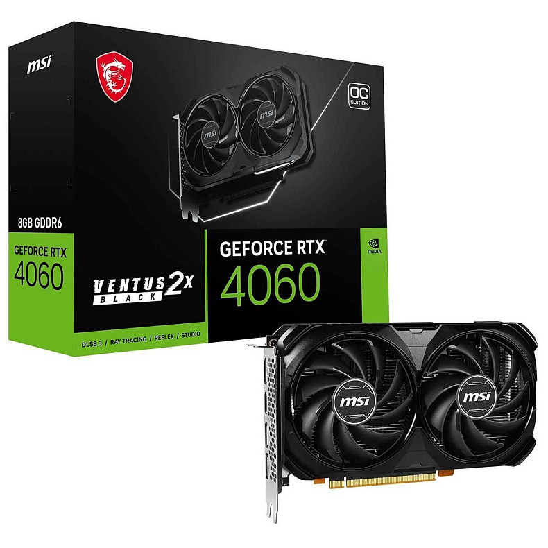 Відеокарта MSI GeForce RTX 4060 8GB GDDR6 VENTUS 2X BLACK