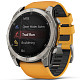 Спортивний годинник GARMIN Fenix 8 51mm AMOLED Sapphire Graphite DLC Titanium with Spark Orange Silicone Band