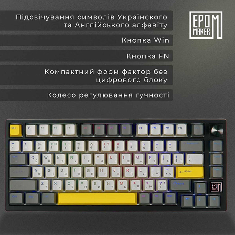 Клавиатура EPOMAKER TH80 SE Budgerigar V2 Black (TH80-SE-B-BV2)