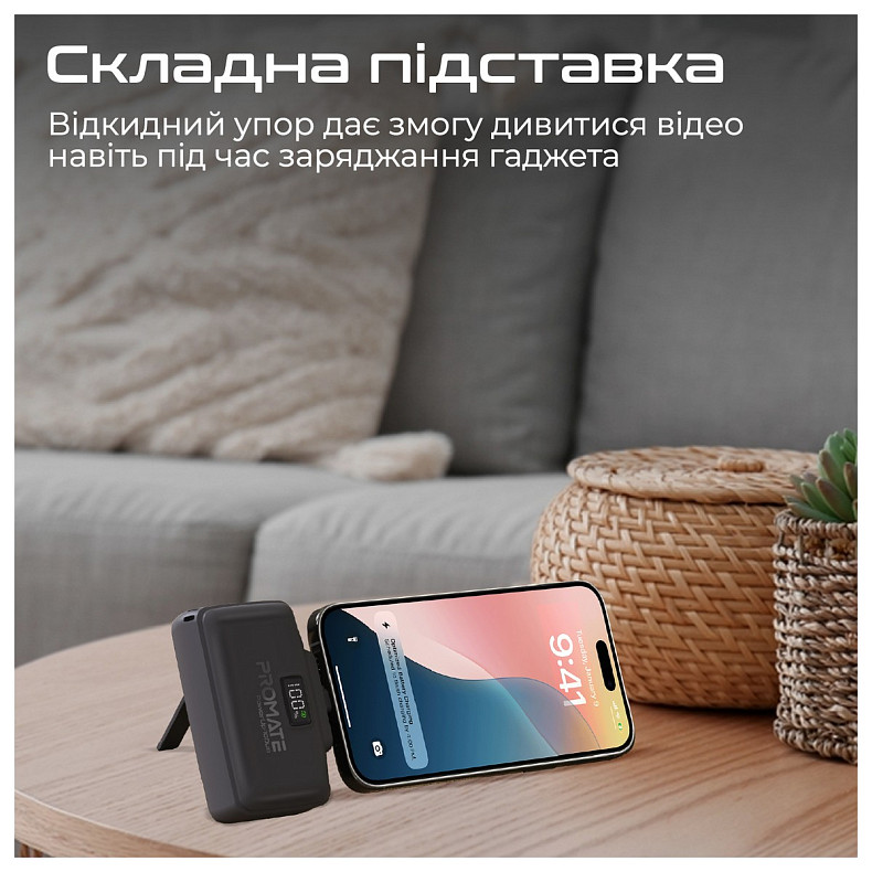 Универсальная мобильная батарея Promate PowerUp-10Duo 10000mAh 20W Black