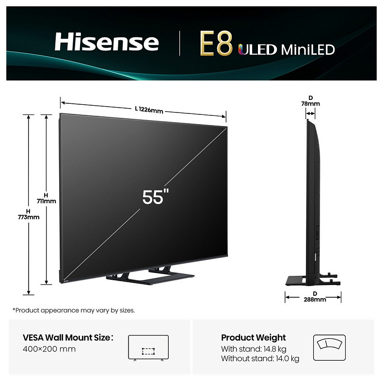Телевизор HISENSE 55E8Q