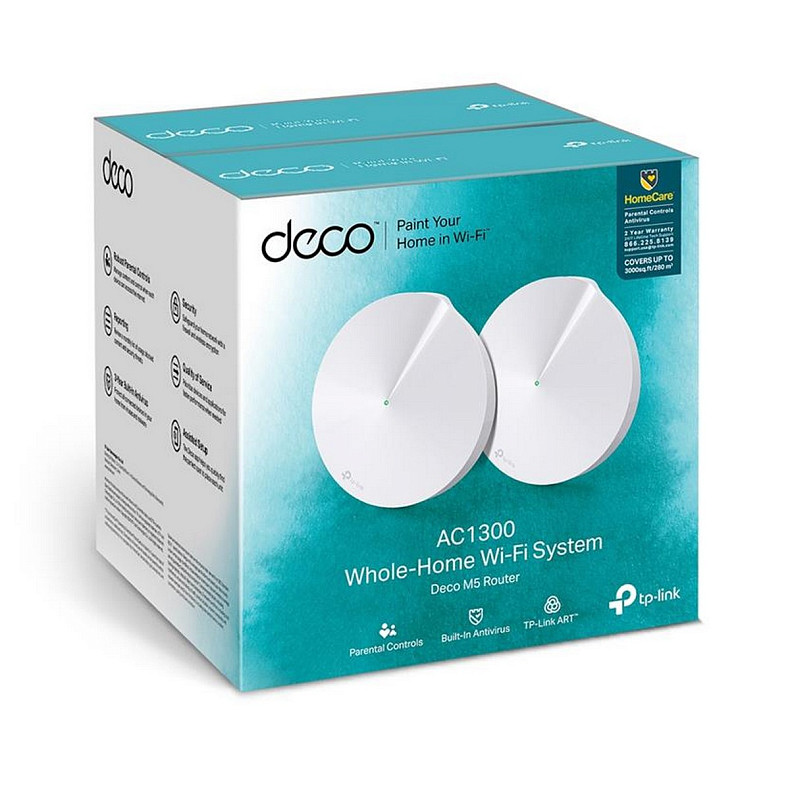 Wi-Fi Роутер TP-Link Deco M5 2-pack (AC1300, 2xGE, 2шт, MESH)