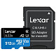 Карта памяти LEXAR MICRO SDXC 512GB UHS-I W/ADAPTER (LSDMI512BB633A)