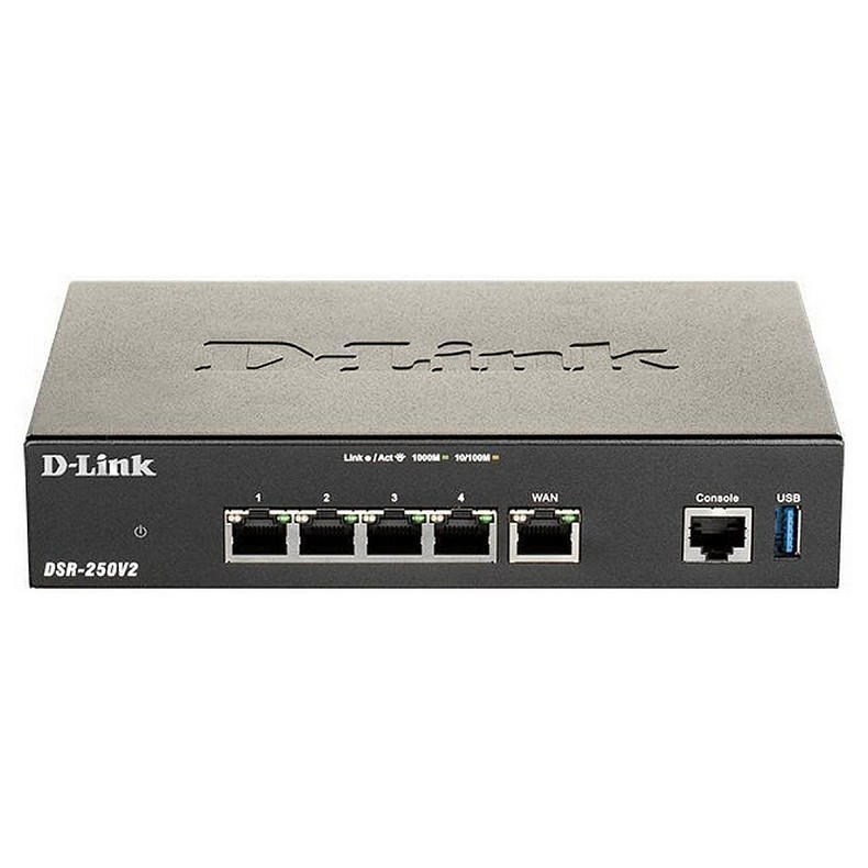 Мультисервисный маршрутизатор D-Link DSR-250V2 4xGE LAN, 1xGE WAN