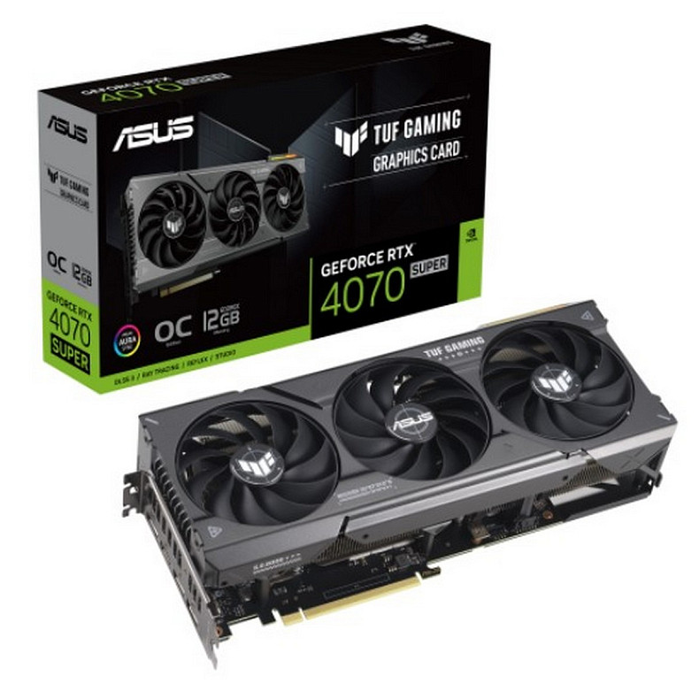 Видеокарта GF RTX 4070 Super 12GB GDDR6X TUF Gaming OC Asus (TUF-RTX4070S-O12G-GAMING)