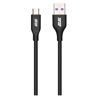 Кабель 2E USB-A > microUSB, 1м, Glow, чорний