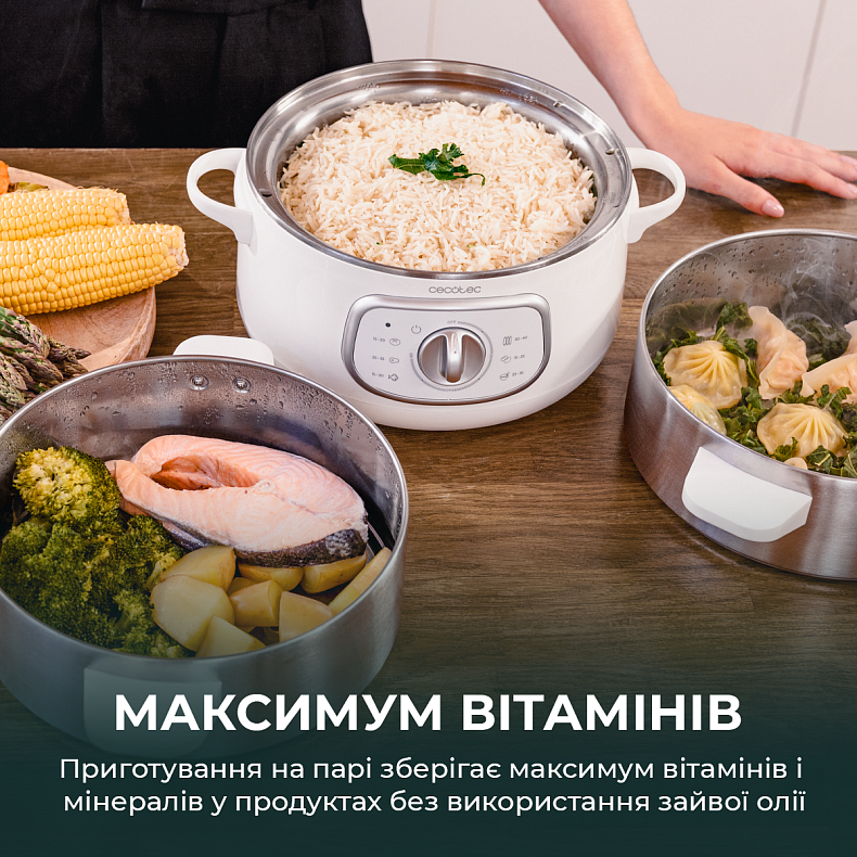 Пароварка CECOTEC Vapovita SteelPot White