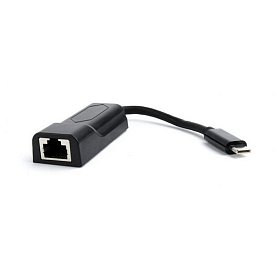 Адаптер Cablexpert (A-CM-LAN-01) USB3.1 Type C - LAN, 0.15 м, чорний