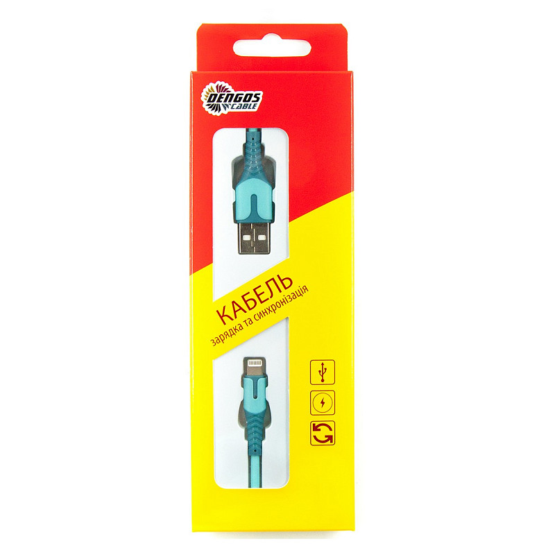 Кабель Dengos USB-Lightning 1м Blue (PLS-L-IND-SOFT-BLUE)