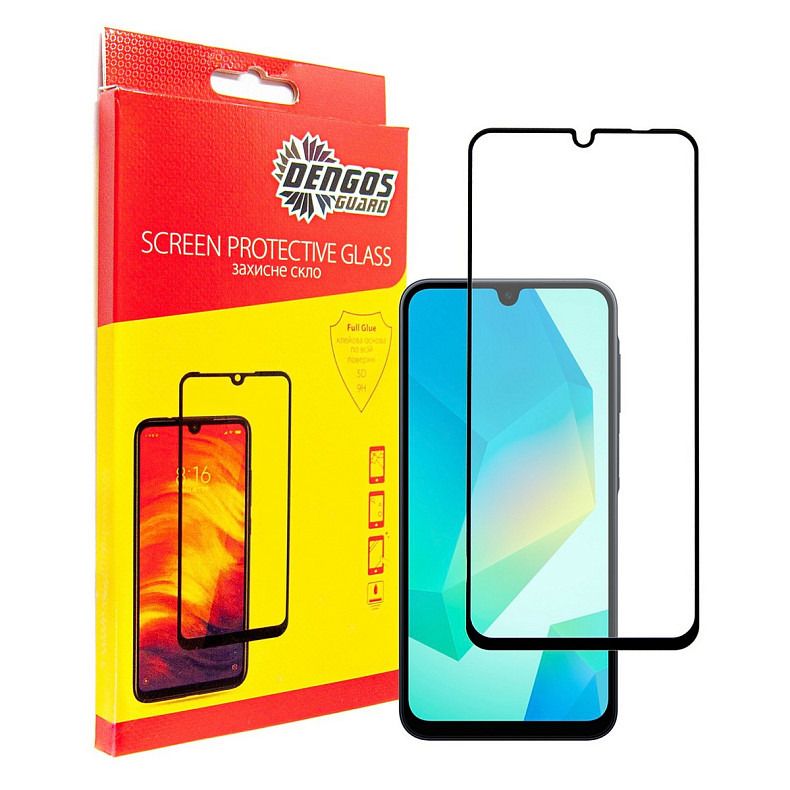 Защитное стекло Dengos для Samsung Galaxy A16 5G SM-A166 Black Full Glue (TGFG-378)