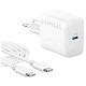 Зарядний пристрій Anker PowerPort 312 White, 20 W USB Type-C (B2347G21) + кабель USB Type-