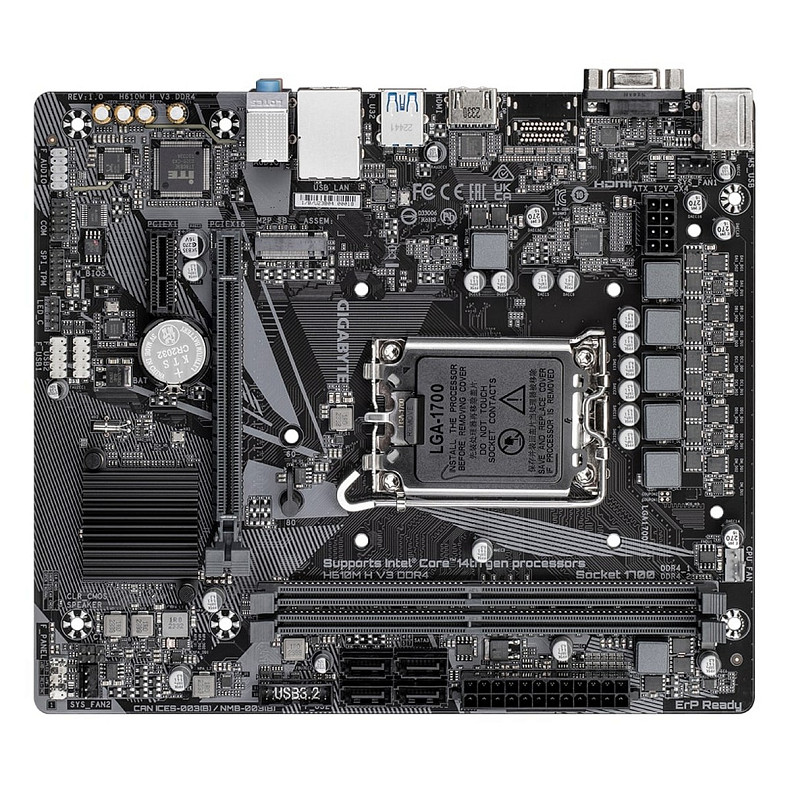 Материнская плата GIGABYTE H610M H V3 DDR4 s1700 H610 2xDDR4 HDMI D-Sub mATX