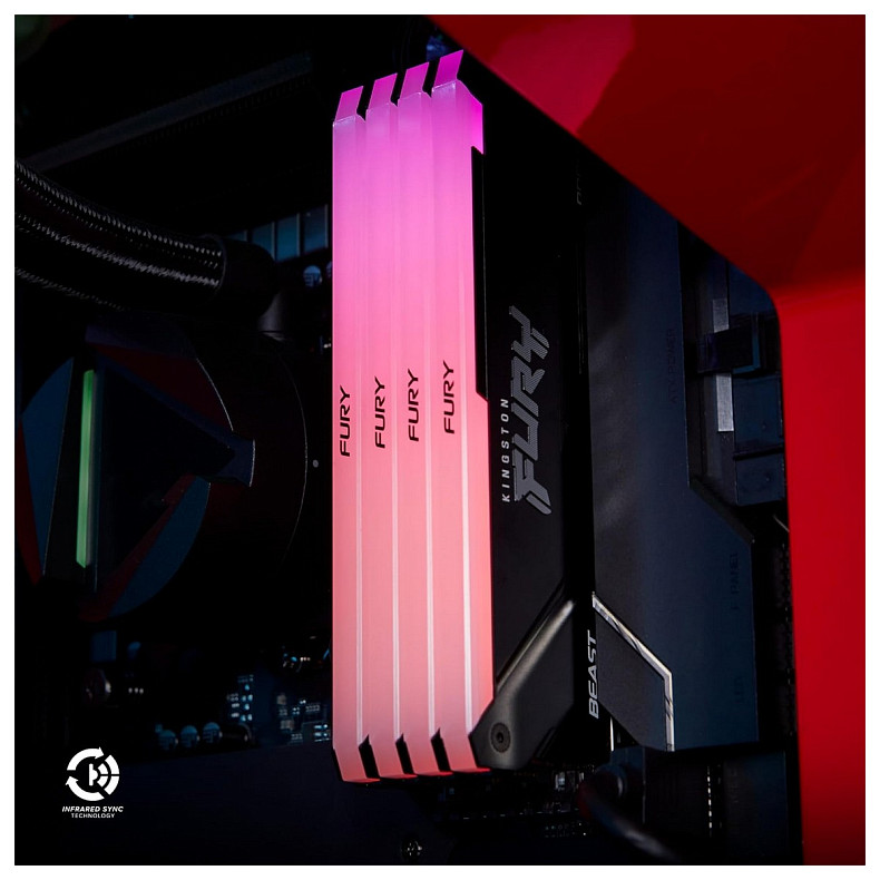 ОЗУ Kingston Fury Beast DDR4 2x16GB 3200MHz RGB (KF432C16BB12AK2/32WP)