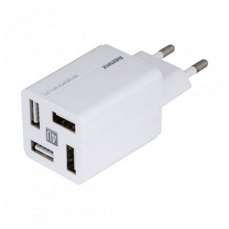 Зарядний пристрій Remax RP-U43 Wanfu (EU) (4USB 3.4А) White (6972174153674)