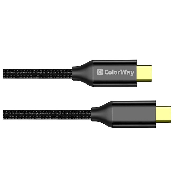 Кабель ColorWay USB Type-C + USB Type-C (M/M), 5.0 А, 1 м, Black (CW-CBPDCC062-BK)