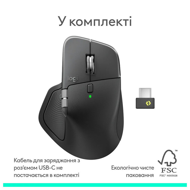 Миша Logitech MX Master 4 for Business Wireless/Blutooth Graphite (910-007617)
