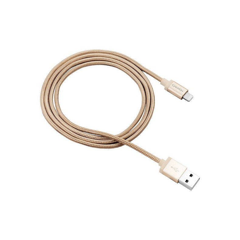 Кабель Canyon USB - Lightning 1м, Gold (CNS-MFIC3GO)