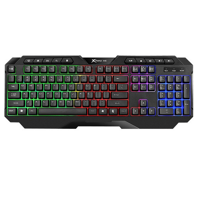 Игровая клавиатура XTRIKE ME KB-306 RU 114 кл. радужная LED подсветка, USB, черная