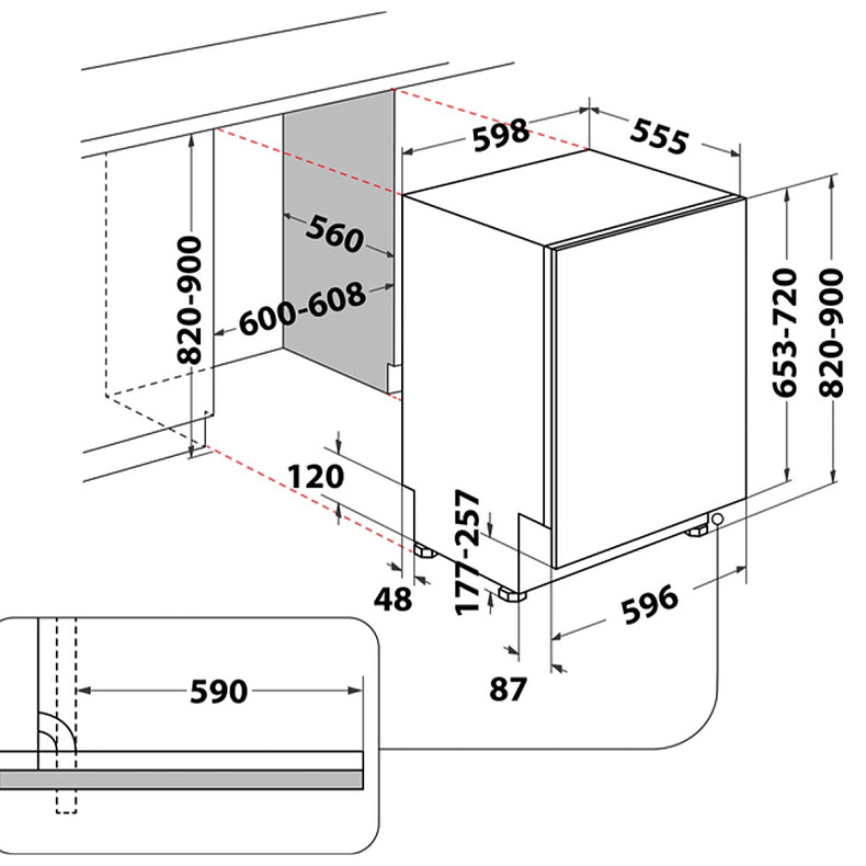 Встраиваемая посудомоечная машина Whirlpool WI 7020 P