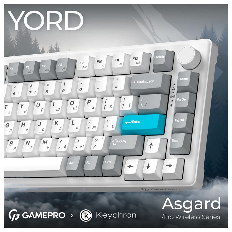 Клавиатура GamePro Asgard Yord Keychron Super Red Switch White (MK266WH)