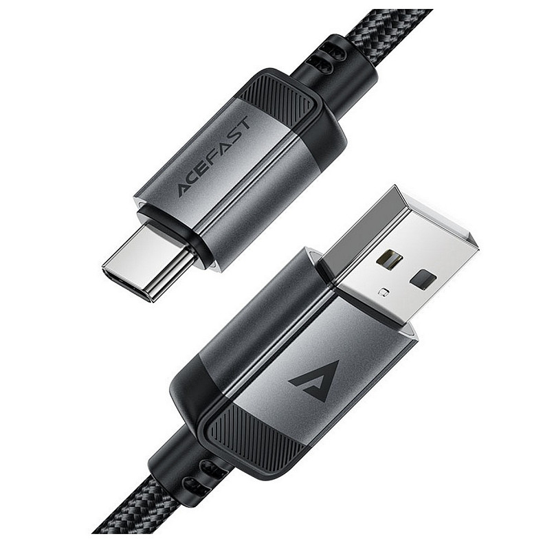 Кабель USB 2.0 AM-Type-CM, 1.2 м, 3.0A, алюминиевый Alloy Black, C20-04 Acefast
