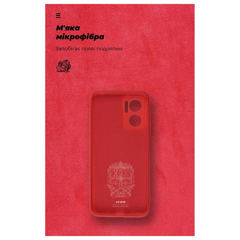 Чохол-накладка Armorstandart Icon для Xiaomi Redmi 10 5G/11 Prime 5G/Note 11E 5G Camera cover Red