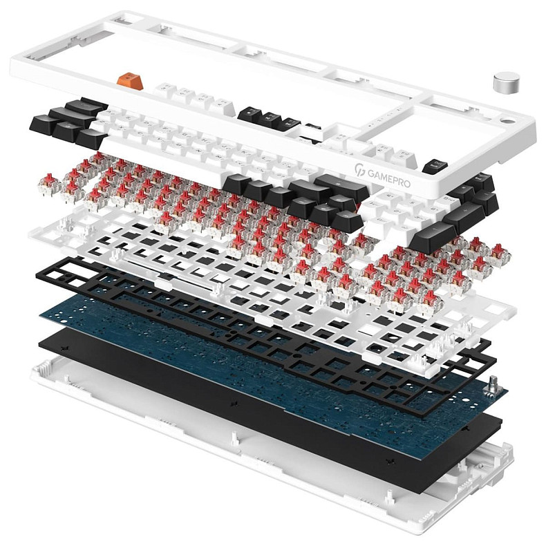 Клавіатура механічна GamePro MK170W (Red) з Hot-Swap RGB White