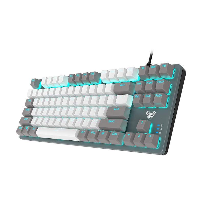 Клавіатура Aula Mechanical F3287 White/Grey keycap KRGD blue (6948391240688)