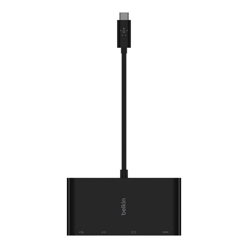 Адаптер Belkin USB-C - Ethernet, HDMI, VGA, USB-A, black (AVC005BTBK)