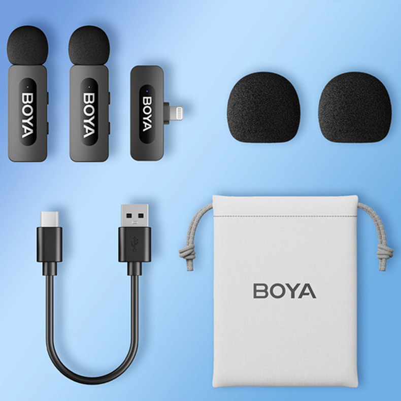 Беспроводной петличный микрофон BOYA BY-V2 Lightning Black