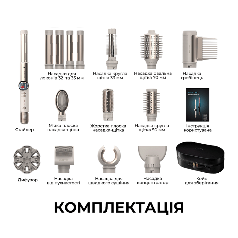 Стайлер CECOTEC AirGlam 14in1 Flex Champagne