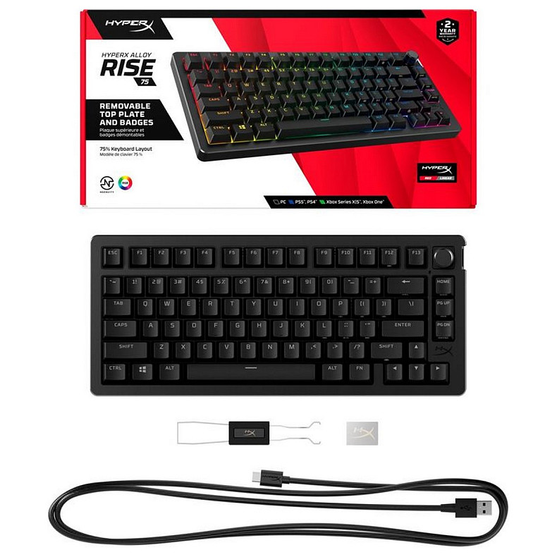 Клавіатура HyperX Alloy Rise 75 PBT Mechanical HyperX Red Black (7G7A4AA)
