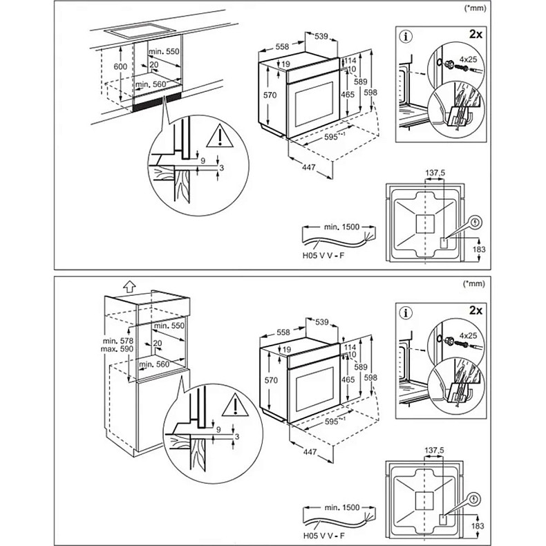 Духова шафа електрична Electrolux LOF4P06BK